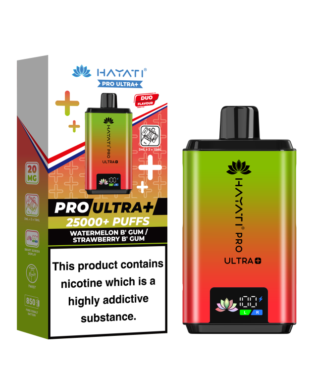 Hayati Pro Ultra+ 25000 - Watermelon B' Gum / Strawberry B' Gum