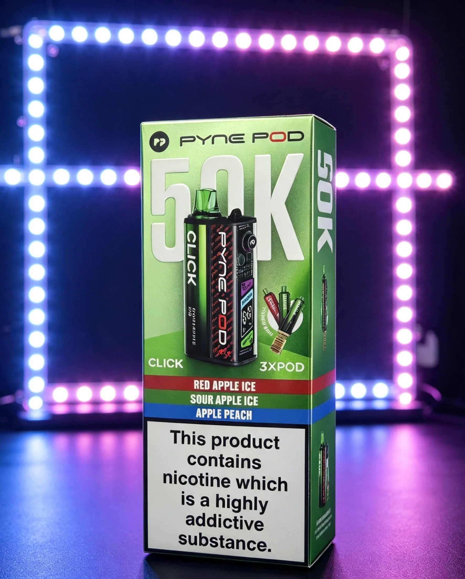 Pyne Pod 50K Click – Red Apple Ice / Sour Apple Ice / Apple Peach
