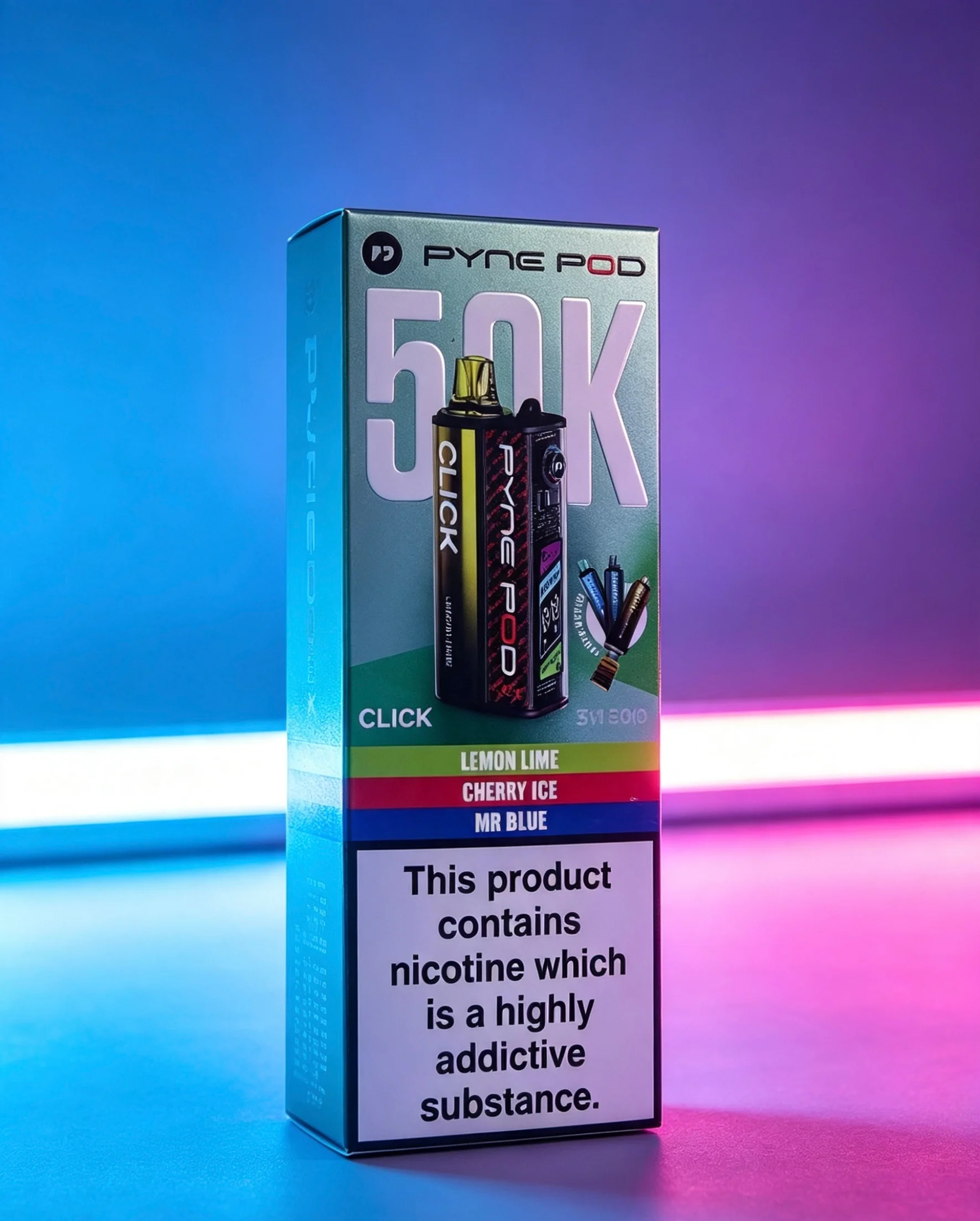 Pyne Pod 50K Click – Lemon Lime / Cherry Ice / Mr Blue