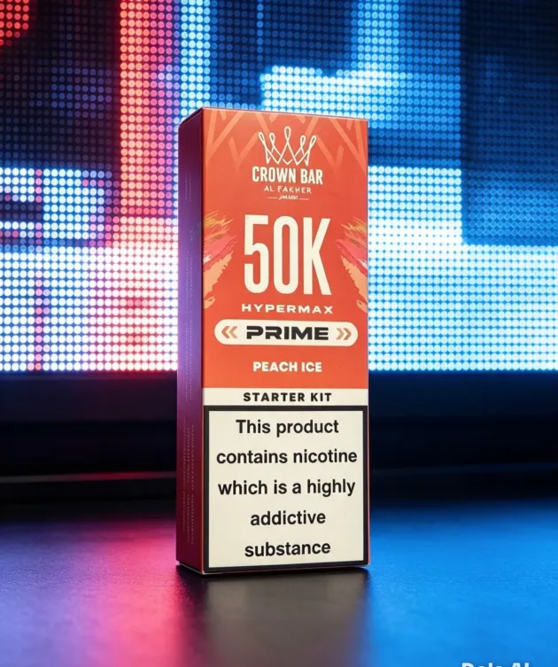 Crown Bar Al Fakher Hypermax Prime 50K – Peach Ice