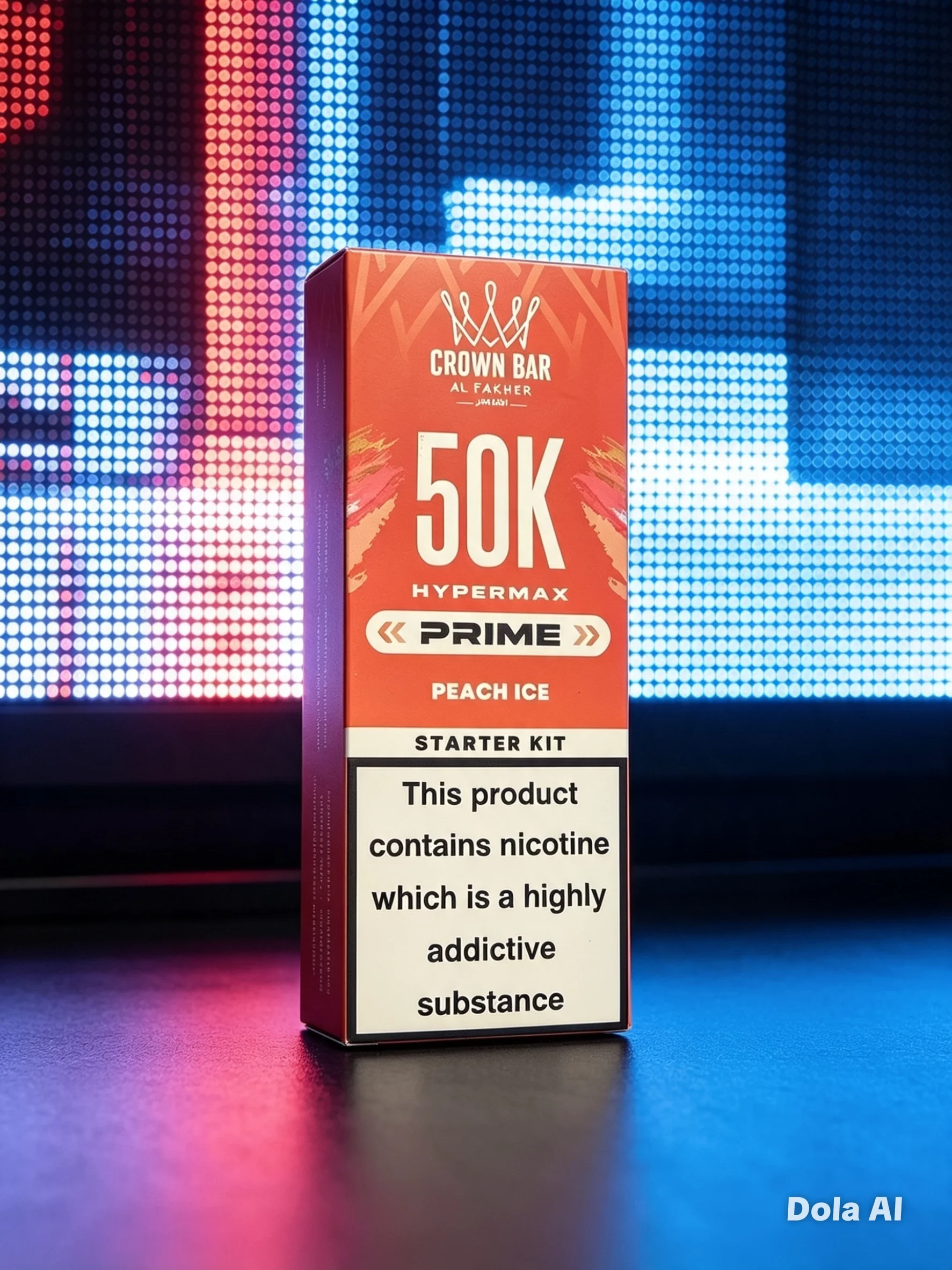 Crown Bar Al Fakher Hypermax Prime 50K – Peach Ice