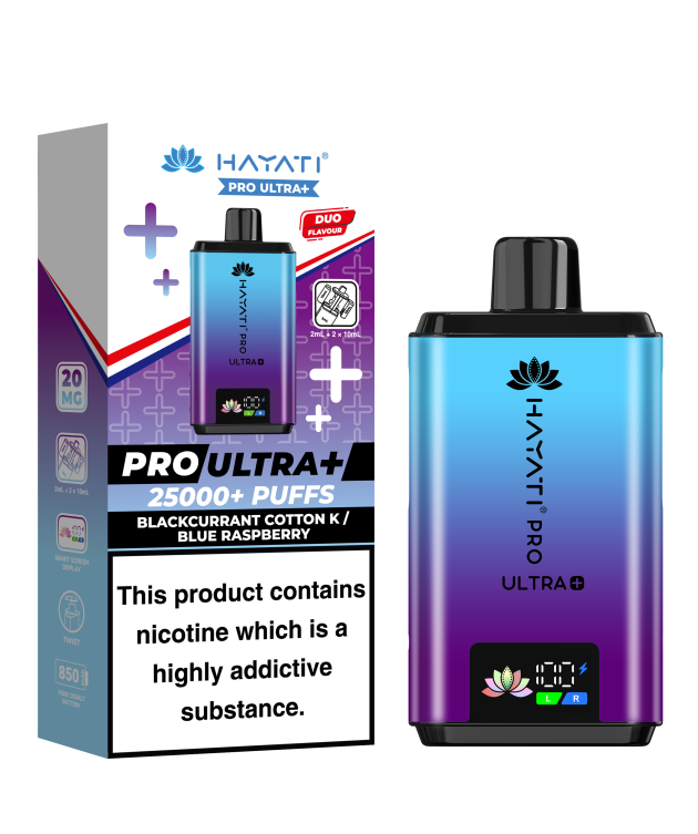 Hayati Pro Ultra+ | Blackcurrant Cotton K / Blue Raspberry